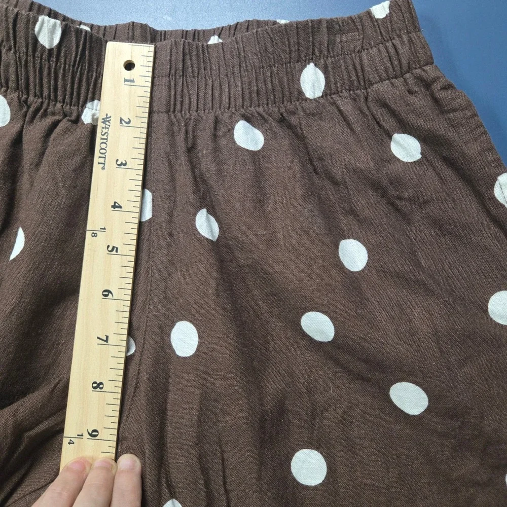 Brown Polka Dot High Rise Straight Comfort Waist Pants Old Navy Womens XS Petite